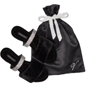 victoria’s Secret I Faux Fur Bling Strap slipper Large (9-10)